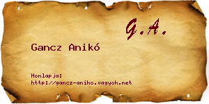Gancz Anikó névjegykártya